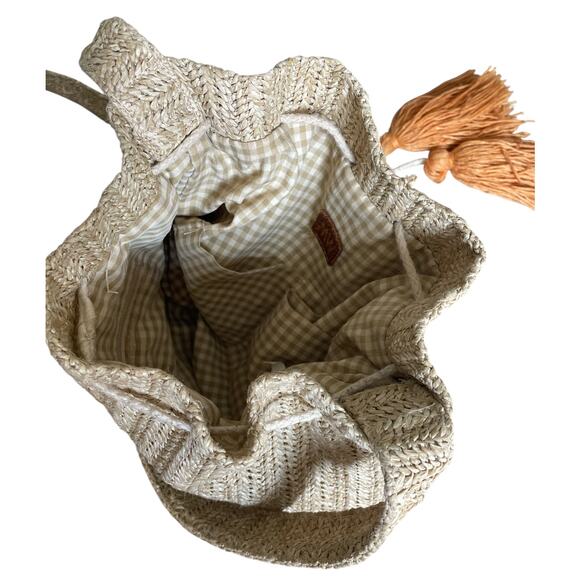 MW Most Wanted Straw Bucket Bag Boho Crossbody - Picture 11 of 16